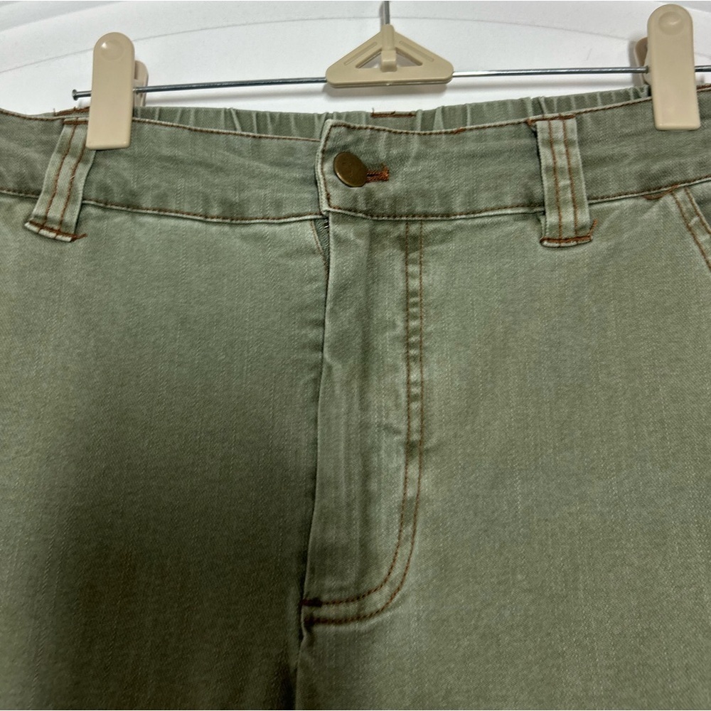 Young Fabulous & Broke YFB Workwear Green Wide Leg Pants Size Medium 90s utility - Picture 10 of 13